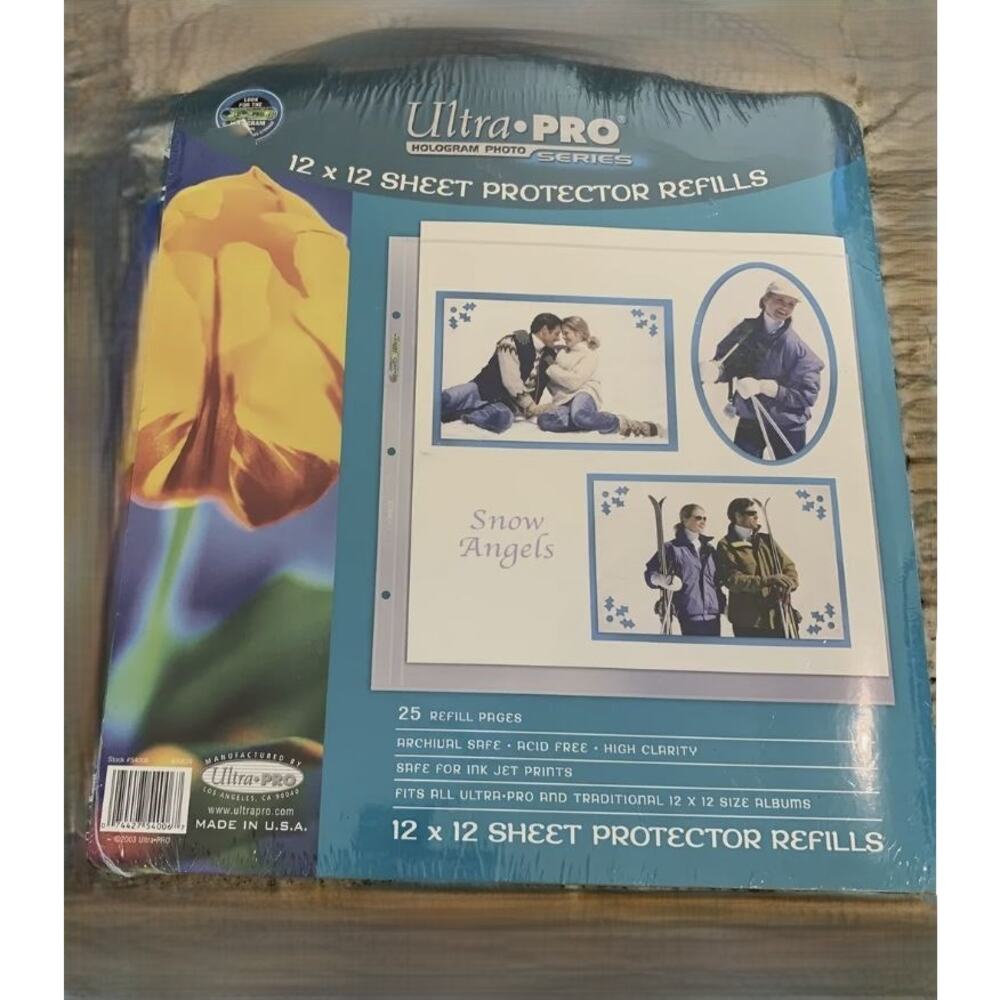 NEW ULTRAPRO 12‎ x 12 inch Sheet Photo Protector Refills 25 pages 3 hole punch